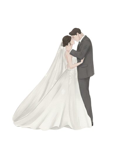 Ilustración de novios